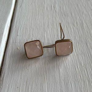 Quartz stone earrings gold dangle